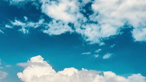 Dramatic Moving Clouds in Blue Sky Timelapse Stock Footage 342145663