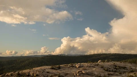 Dramatic Moving Cloudscape Above A Barren Granite Landscape Stock Footage 87773781
