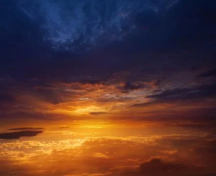 Dramatic nature background . The sun above the horizon . Stock Photos