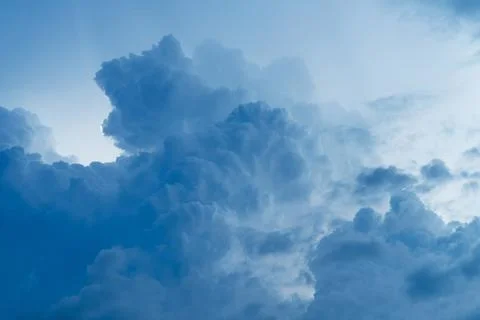 Dramatic nature sky with storm cloud before raining background Stock Photos