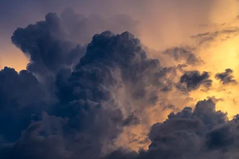 Dramatic nature sky with storm cloud before raining background Stock Photos