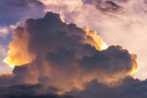 Dramatic nature sky with storm cloud before raining background Stock Photos