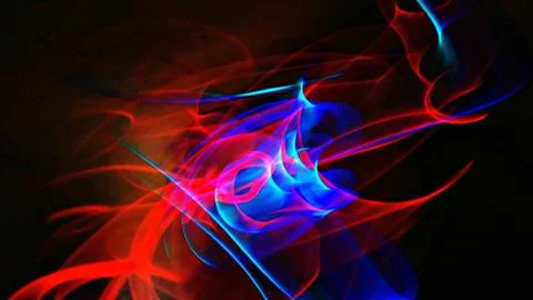 Dramatic Neon Red And Blue Abstract Illustrazione stock