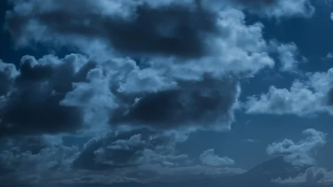 Dramatic Night Clouds Stock Footage 89898903