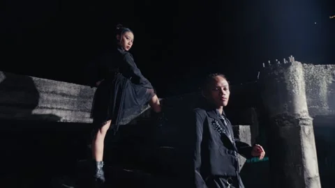 Dramatic Night Dance Performance Stock Footage 296681180