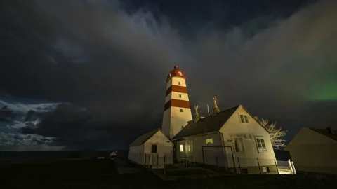 Dramatic night at the lighthouse Stock Footage 250759771
