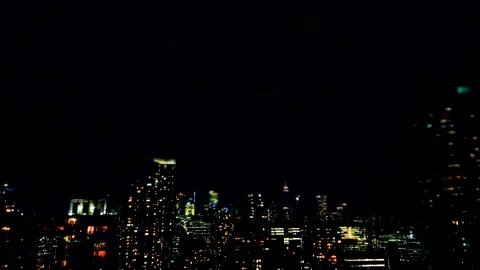 Dramatic night lightning storm over downtown Toronto skyline. Stock Footage 347532536