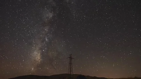 Dramatic Night Sky Time-Lapse with Moving Clouds Stock Footage 301704555
