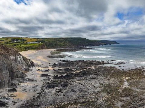 Dramatic North West Cornwall coastal Landscape 스톡 사진