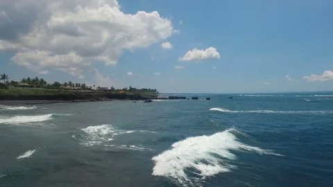 Dramatic ocean aerial scene Stock Footage 77556421