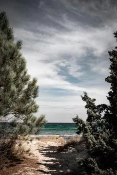 Dramatic ocean beach scene Stock-Fotos