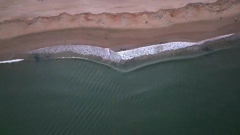 Dramatic Ocean High Tide Waves Crashing Coastline Aerial Footage Stock Footage 320404767