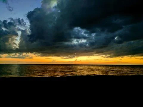 Dramatic Ocean Sunset Stock Photos