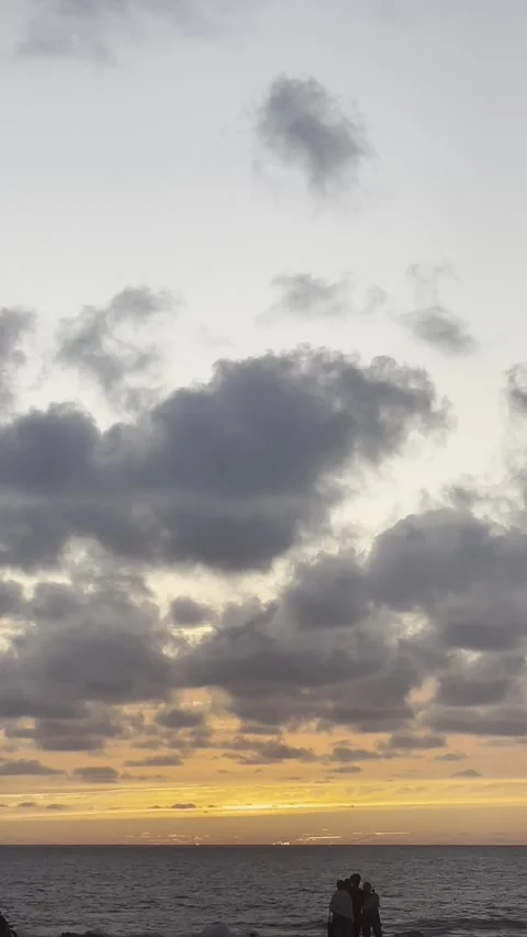 Dramatic Ocean Sunset Sky With Silhouettes For Cinematic Nature Video Length Stock Footage 334871895