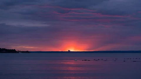 Dramatic Ocean Sunset Time Lapse 4K Stock Footage 244085552
