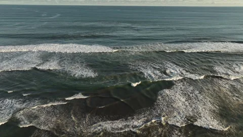 Dramatic Ocean Waves Crashing on Rocky Shore Stock Footage 314909679