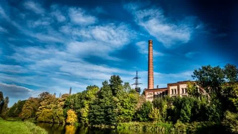 Dramatic old factory 写真素材