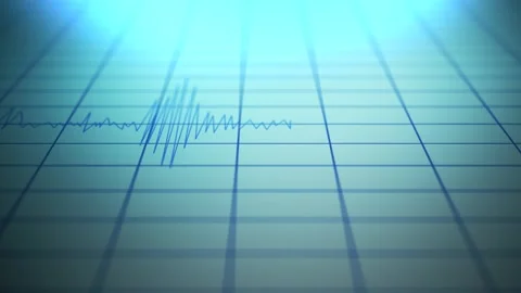 Dramatic Ominous Polygraph Test with Failed Lines - Blue Version Stock Footage 313707236