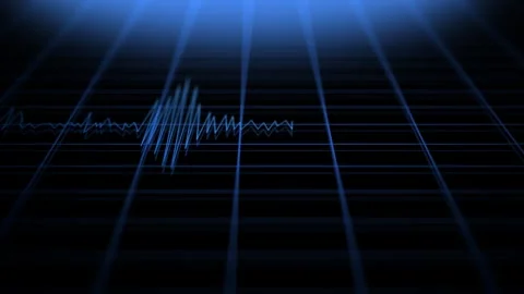 Dramatic Ominous Polygraph Test with Failed Lines - Digital Blue Stock Footage 313813109