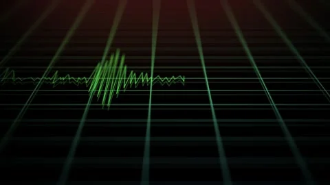 Dramatic Ominous Polygraph Test with Failed Lines - Digital Green Stock Footage 313813110