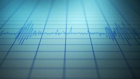 Dramatic Ominous Polygraph Test with Failed Lines - Blue Version 00193 Stock Photos
