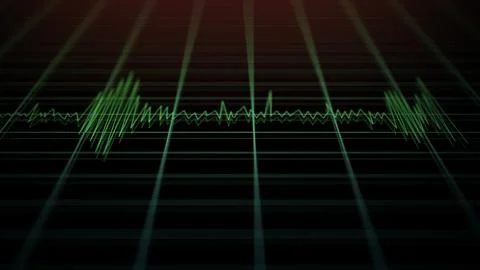 Dramatic Ominous Polygraph Test with Failed Lines - Digital Green 00154 Stock Photos