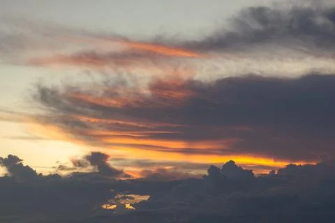 Dramatic Orange Sky at Sunset Фото
