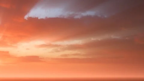 Dramatic Orange Sunset Clouds Burning Sky Stock Footage 339827488
