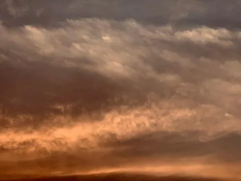 Dramatic Orange Sunset Clouds Static Sky Background Stock Photos