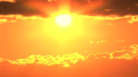 Dramatic Orange Sunset Into The Clouds, Time Lapse Vidéo 159390