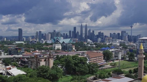 Dramatic overcast or rainy day scene at Kuala Lumpur Video stock 101062642