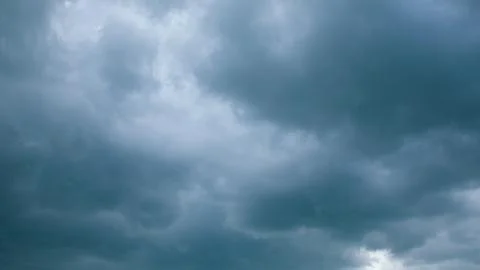 A Dramatic Overcast Sky is Filled with Dark Clouds and Unique Atmospheric Elemen Stock Photos