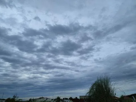 Dramatic Overcast Sky with Heavy Storm Clouds Stock Photos