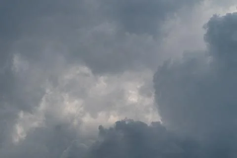 Dramatic overcast sky with layered storm clouds Stock Photos