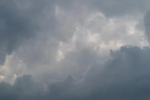 Dramatic overcast sky with layered storm clouds Stock Photos