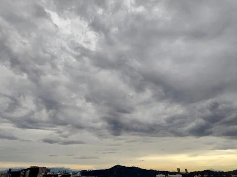Dramatic overcast sky with textured clouds Stock Photos