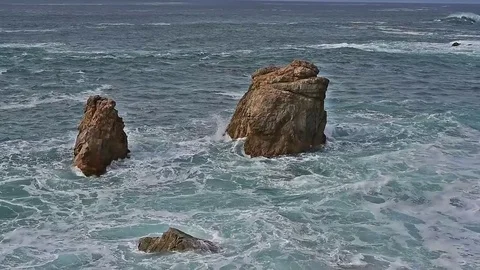 Dramatic Pacific Ocean along Big Sur California Stock Footage 70869426