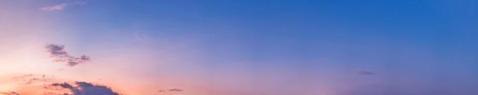 Dramatic panorama sky with cloud on sunrise and sunset time. Stock Photos