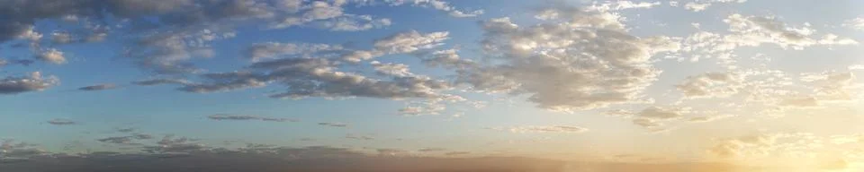 Dramatic panorama sky with cloud on twilight time. Stock Photos