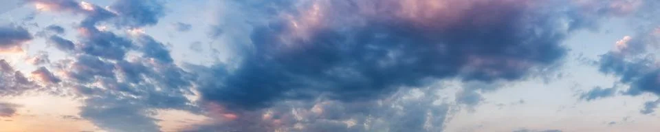 Dramatic panorama sky with storm cloud on a cloudy day. Stock Photos