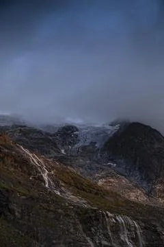 Dramatic peaks, Greenlandic mountain Stock Photos