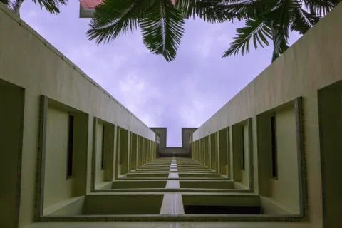 Dramatic perspective of apartment building Stock Photos