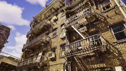 Dramatic perspective captures warmth and depth in city environment Stock Footage 331396492