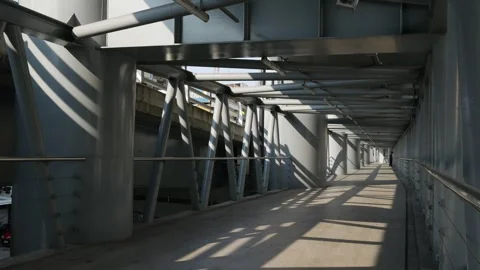 Dramatic perspective of an elevated walkway Stock Footage 333292255