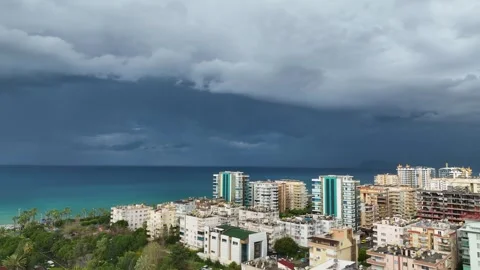 Dramatic perspectives: Our drone footage captures the contrasting colors and Stock Footage 242556205