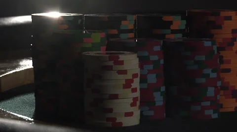 Dramatic Poker Chips Back Lit Stock Footage 8537437
