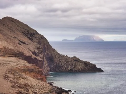 Dramatic Ponta de So Loureno Vista - Panoramic view of the Ponta de So Lour.. Stock Photos