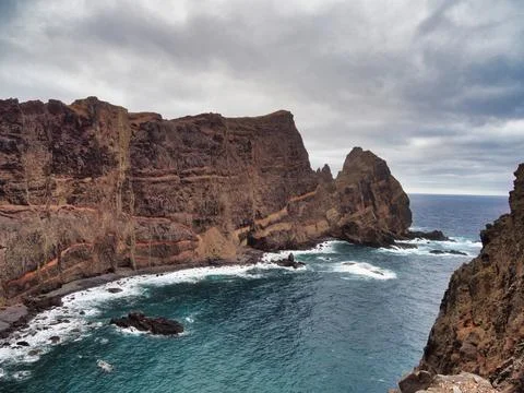 Dramatic Ponta de So Loureno Vista - Panoramic view of the Ponta de So Lour.. Stock Photos