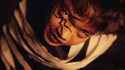 Dramatic Portrait with Artistic Makeup Stock Footage 296680617