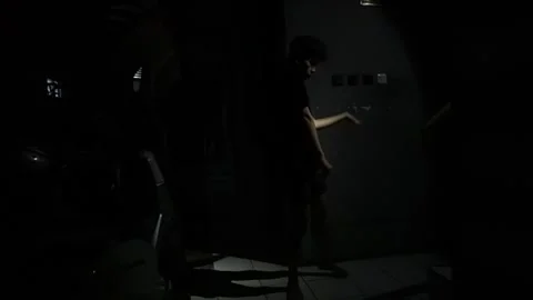 Dramatic Pose in Dim Light Stock Footage 313467886